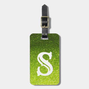 Chartreuse Glitzer Ombre Glitzern Glam Monogram Gepäckanhänger