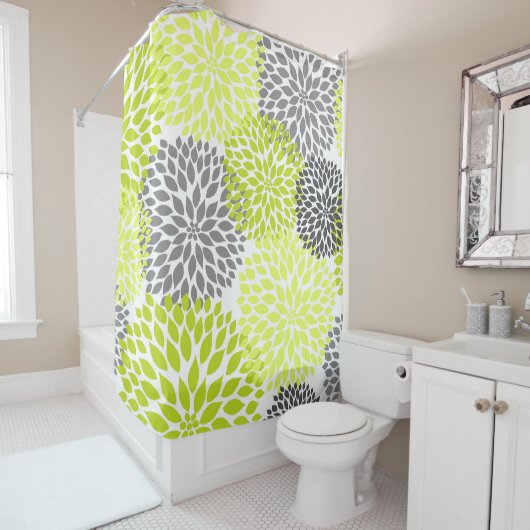 Chartreuse Gray Dahlia Duschvorhang (Beispiel)