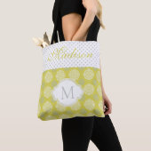 Chartreuse Gray Dots Trendy Initial Monogram Tasche (Von Nahem)