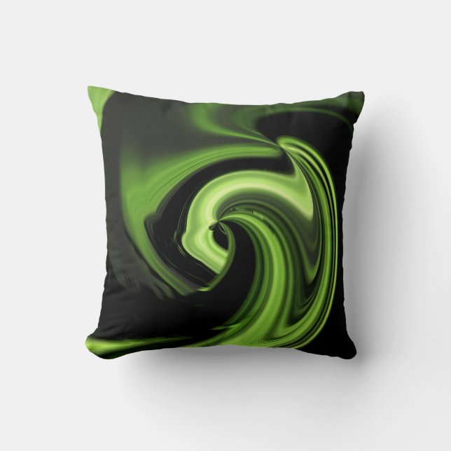 Chartreuse Green Abstrakt Heart Throw Kissen (Vorderseite)