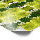 Chartreuse Green Abstrakt Hydrangea Blooms Muster Fotodruck (Ecke)
