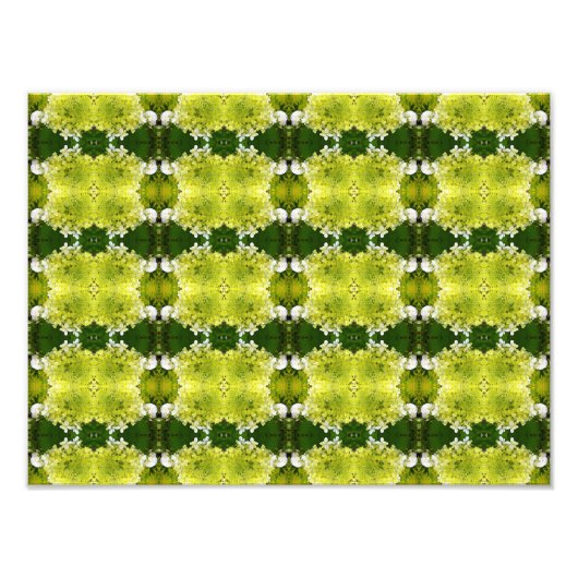 Chartreuse Green Abstrakt Hydrangea Blooms Muster Fotodruck (Vorne)