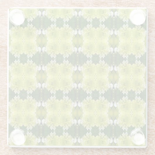 Chartreuse Green Abstrakt Hydrangea Blooms Muster Glasuntersetzer (Rückseite)