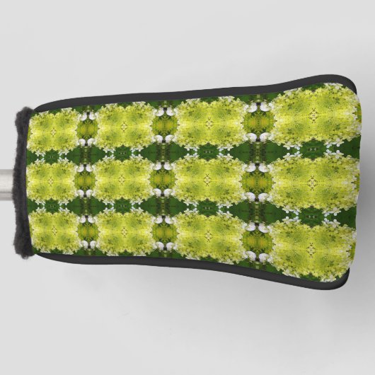 Chartreuse Green Abstrakt Hydrangea Blooms Muster Golf Headcover (Vorderseite)