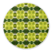 Chartreuse Green Abstrakt Hydrangea Blooms Muster Keramikknauf (Vorderseite)