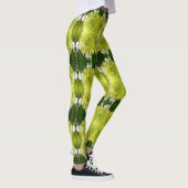 Chartreuse Green Abstrakt Hydrangea Blooms Muster Leggings (Rechts)