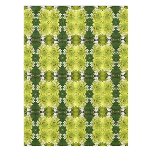 Chartreuse Green Abstrakt Hydrangea Blooms Muster Tischdecke (Vorderseite)