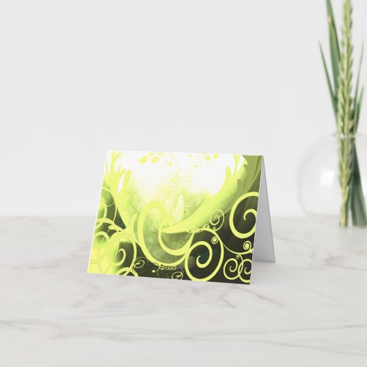 Chartreuse Green Calla Lily danke Ihnen Karten (Rückseite)