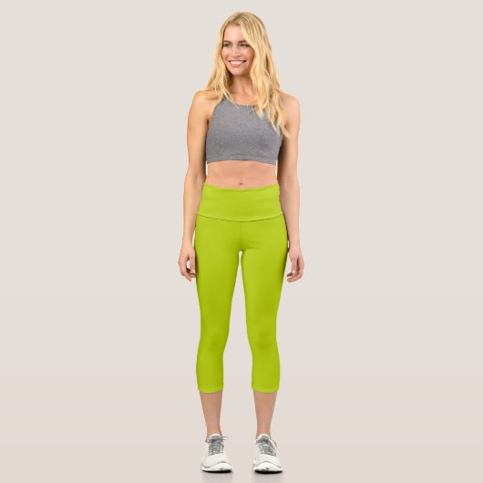 Chartreuse Green Capri Leggings (Vorderseite)