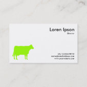 Chartreuse Green Cow Symbol - Weiß Visitenkarte (Rückseite)