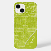 Chartreuse Green Crocodile Personalisiert Case-Mate iPhone Hülle (Rückseite)