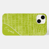 Chartreuse Green Crocodile Personalisiert Case-Mate iPhone Hülle (Rückseite (Horizontal))