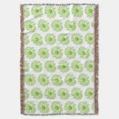 Chartreuse Green Daisy Print, Hippie Blume Print Decke (Vorderseite Vertikal)