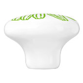 Chartreuse Green Daisy Print, Hippie Blume Print Keramikknauf (Seitenansicht)