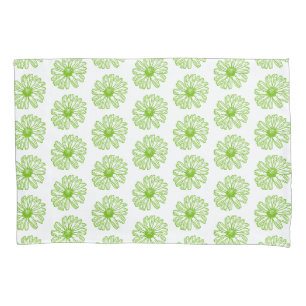 Chartreuse Green Daisy Print, Hippie Blume Print Kissenbezug