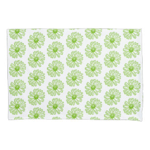 Chartreuse Green Daisy Print, Hippie Blume Print Kissenbezug