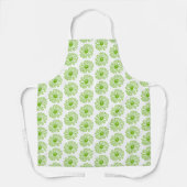 Chartreuse Green Daisy Print, Hippie Blume Print Schürze (Vorderseite)