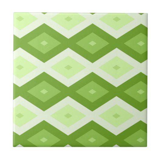 Chartreuse green diamond pattern fliese (Vorderseite)