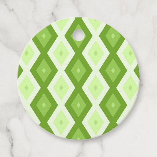 Chartreuse green diamond pattern geschenkanhänger (Vorderseite)