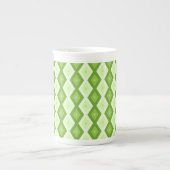 Chartreuse green diamond pattern porzellantasse (Vorderseite)