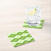 Chartreuse green diamond pattern rechteckiger pappuntersetzer (Vor Ort)