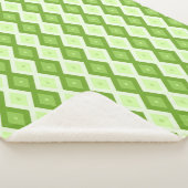 Chartreuse green diamond pattern sherpadecke (3/4)