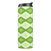 Chartreuse green diamond pattern thermosbecher (Nach links gedreht)