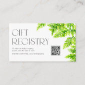 Chartreuse Green Fern Baby Dusche QR Code Registri Begleitkarte (Vorderseite)