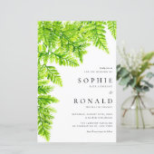 Chartreuse Green Fern Blätter Einladung Hochzeit (Stehend Vorderseite)