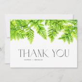 Chartreuse Green Fern Blätter Garland Wedding Dankeskarte (Vorderseite)