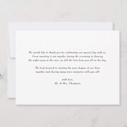 Chartreuse Green Fern Blätter Garland Wedding Dankeskarte (Rückseite)