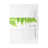 Chartreuse Green Fern Blätter Wedding Monogram Einladungsbanderole (Vorderseite Beispiel)