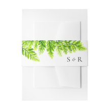 Chartreuse Green Fern Blätter Wedding Monogram