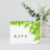 Chartreuse Green Fern Blätter Wedding RSVP Postkarte (Stehend Vorderseite)