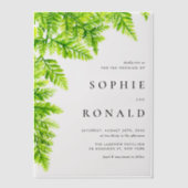 Chartreuse Green Fern Blätter Woodland Wedding Pergament Einladungen (Vorderseite)