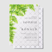 Chartreuse Green Fern Blätter Woodland Wedding Pergament Einladungen (Versetzt (Einladung))