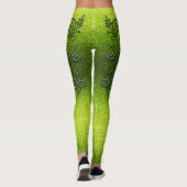Chartreuse Green Glitzer Ombre Butterfly Glitzern Leggings (Rückseite)