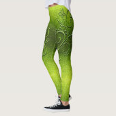 Chartreuse Green Glitzer Ombre Butterfly Glitzern Leggings (Links)