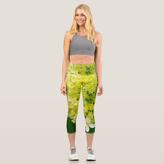 Chartreuse Green, Limelight Hydrangea, Capri Leggings (Vorderseite)