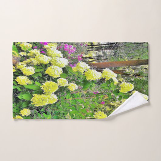 Chartreuse Green Limelight Hydrangea Garden Badhandtuch Set (Handtuch)