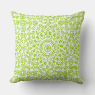 Chartreuse Green Mandala Muster Kissen
