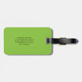 Chartreuse Green | Modernes Monogramm Gepäckanhänger (Rückseite horizontal)
