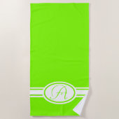 Chartreuse green monogramm strandtuch (Vorderseite)