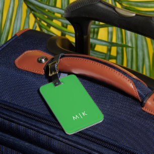 Chartreuse Green und White   Modernes Monogramm Gepäckanhänger