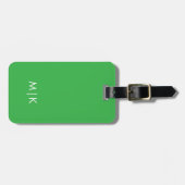 Chartreuse Green und White | Modernes Monogramm Gepäckanhänger (Vorderseite horizontal)