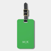 Chartreuse Green und White | Modernes Monogramm Gepäckanhänger (Vorderseite vertikal)