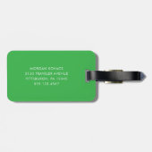 Chartreuse Green und White | Modernes Monogramm Gepäckanhänger (Rückseite horizontal)