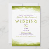 Chartreuse Green Watercolor Chic Moderne Hochzeit Einladung (Vorderseite)