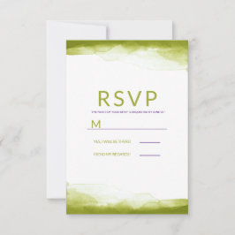 Chartreuse Green Watercolor Modernes Wedding RSVP Karte