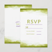 Chartreuse Green Watercolor Modernes Wedding RSVP Karte (Vorne/Hinten)